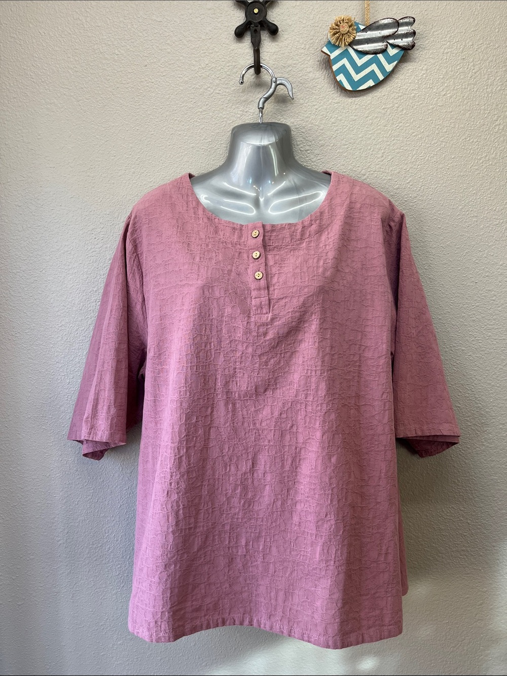 Pullover linen cotton blend woman’s top size XXL